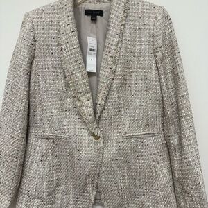 Ann Taylor Women's Beige Tweed Blazer